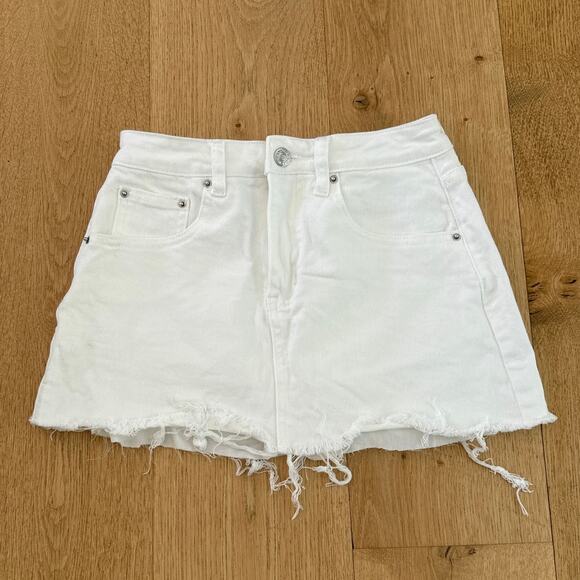 Elleven Mini Skirt Raw Hem Size XS White - Picture 1 of 4